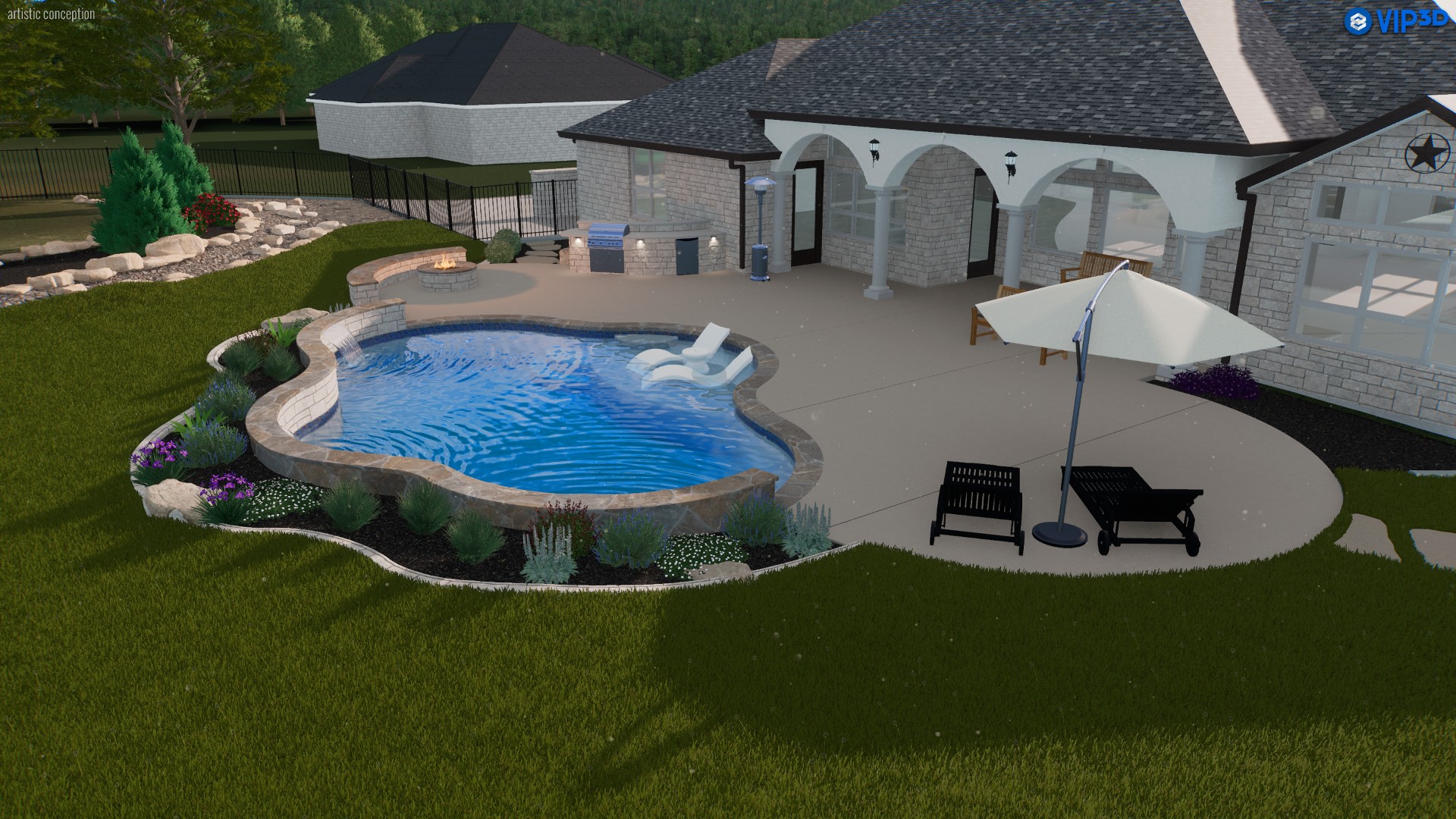 Completed front yard landscape